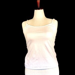 SAKS FIFTH AVENUE White Spaghetti Strap Top.  Size Large